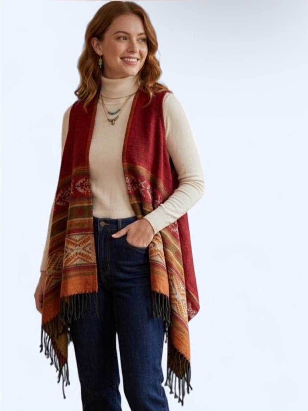Earthbound Trading Co. Geometric Pattern Cardigan Size L